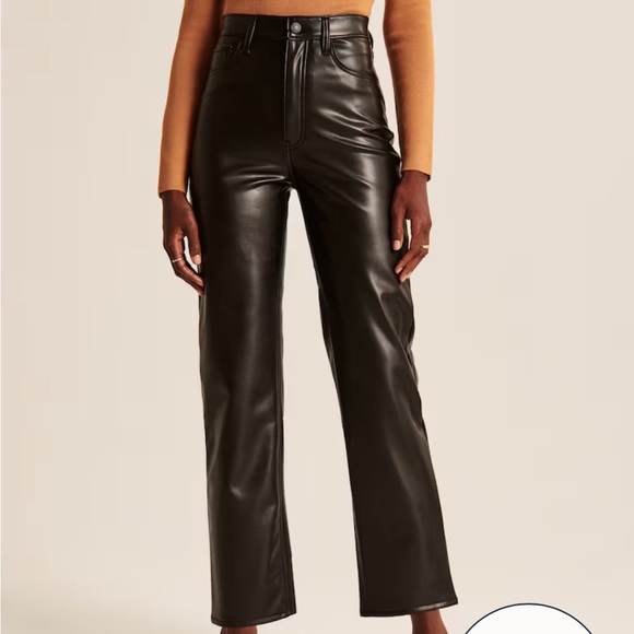 Abercrombie & Fitch Denim - Abercrombie Ultra High Rise Ankle Leather Pants